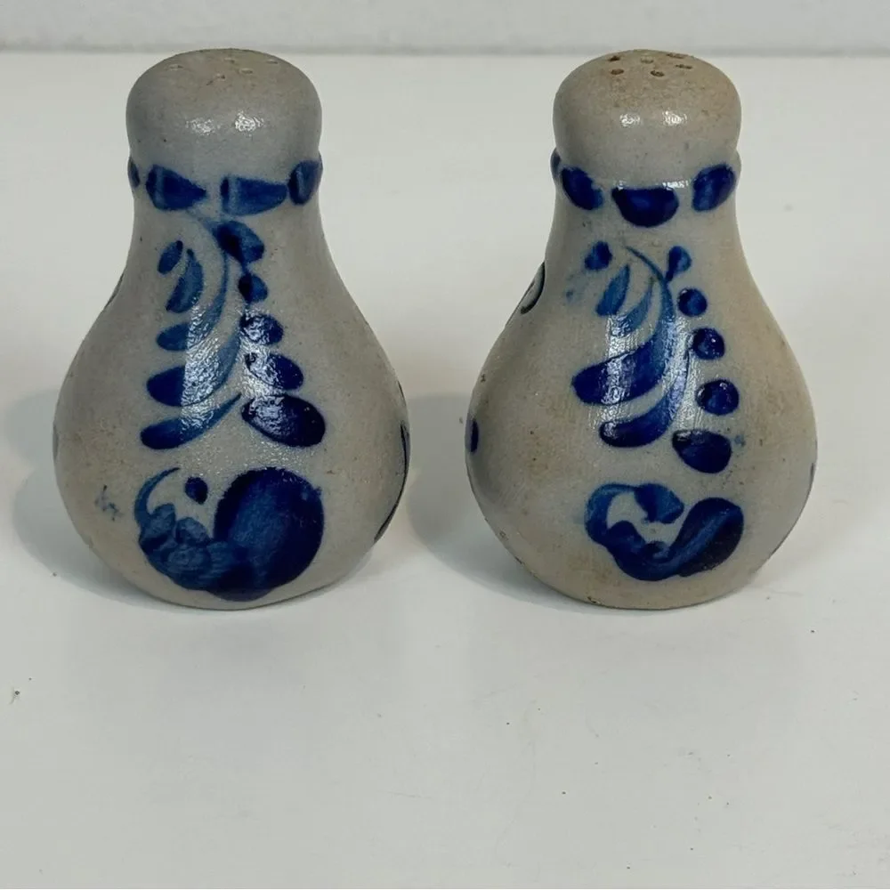 Vintage Salt Glazed German Stoneware Salt & Pepper Shaker Set